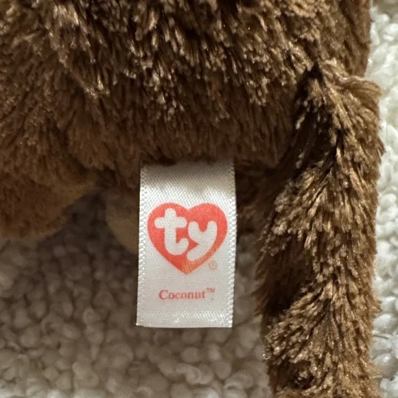 Ty Brown and Purple Coconut the Plush Monkey Stuffed Animal - Picture 2 of 5